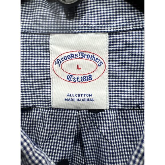 Brooks Brothers Friday Shirt Poplin Anchor Print Blue Mens Size Large - Picture 5 of 9